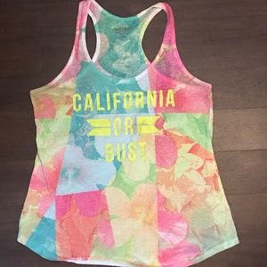 Arizona Jeans Sheer Burnout Floral Tank Top